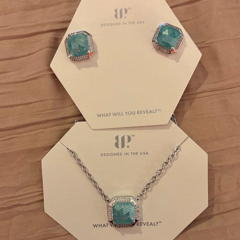 Silver Earrings with light blue Accents